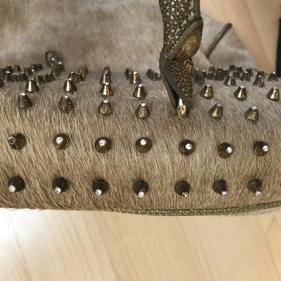 Cassandra Los Angeles Cowhide Studded Handbag - Picture 6 of 6